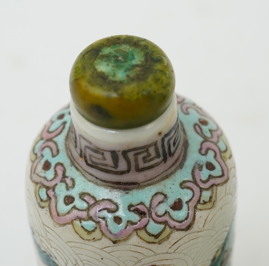Two Chinese enamelled porcelain snuff bottles, 19th century